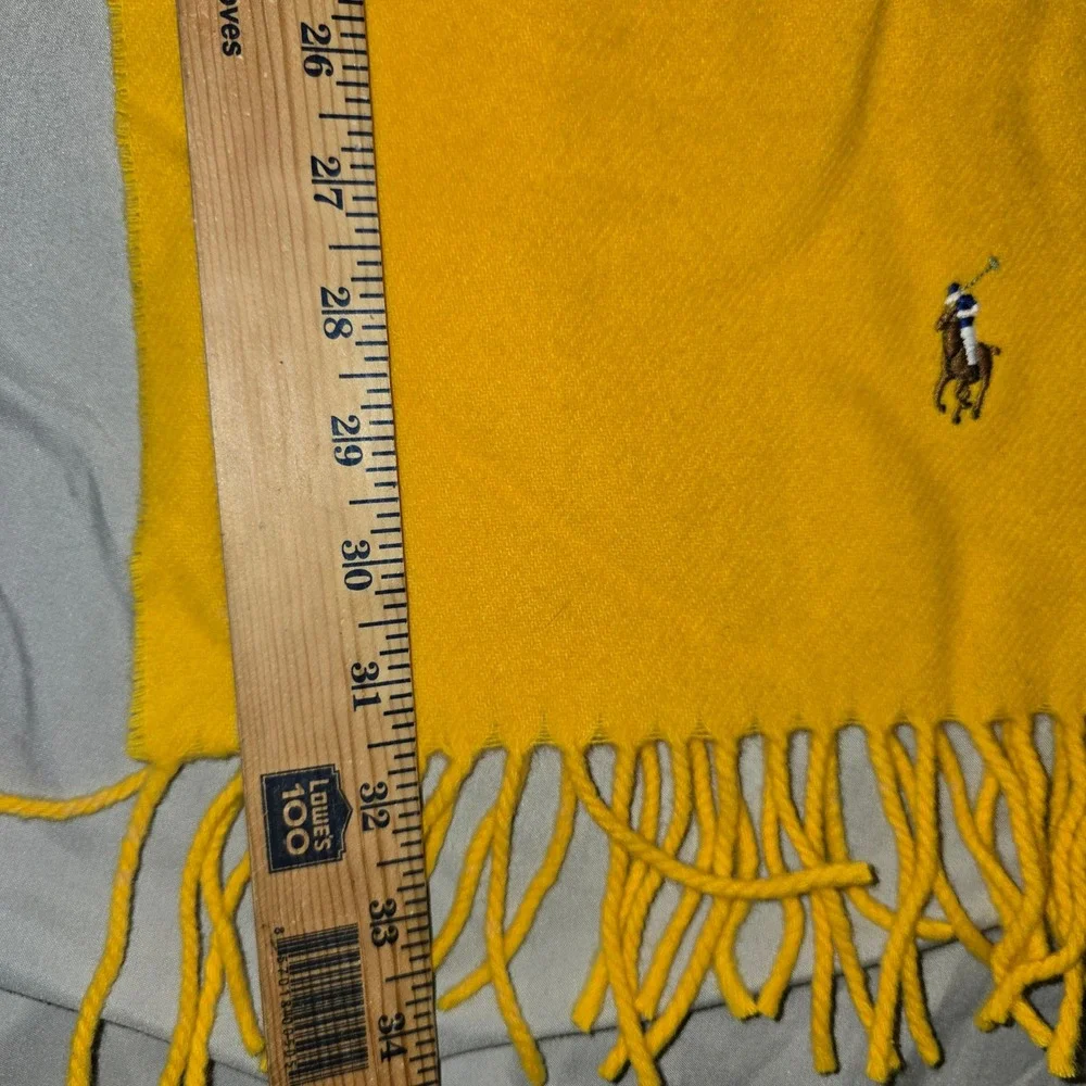 Polo Ralph Lauren Scarf OS Unisex Yellow 100% Wool Made in Italy PC0496 NWT